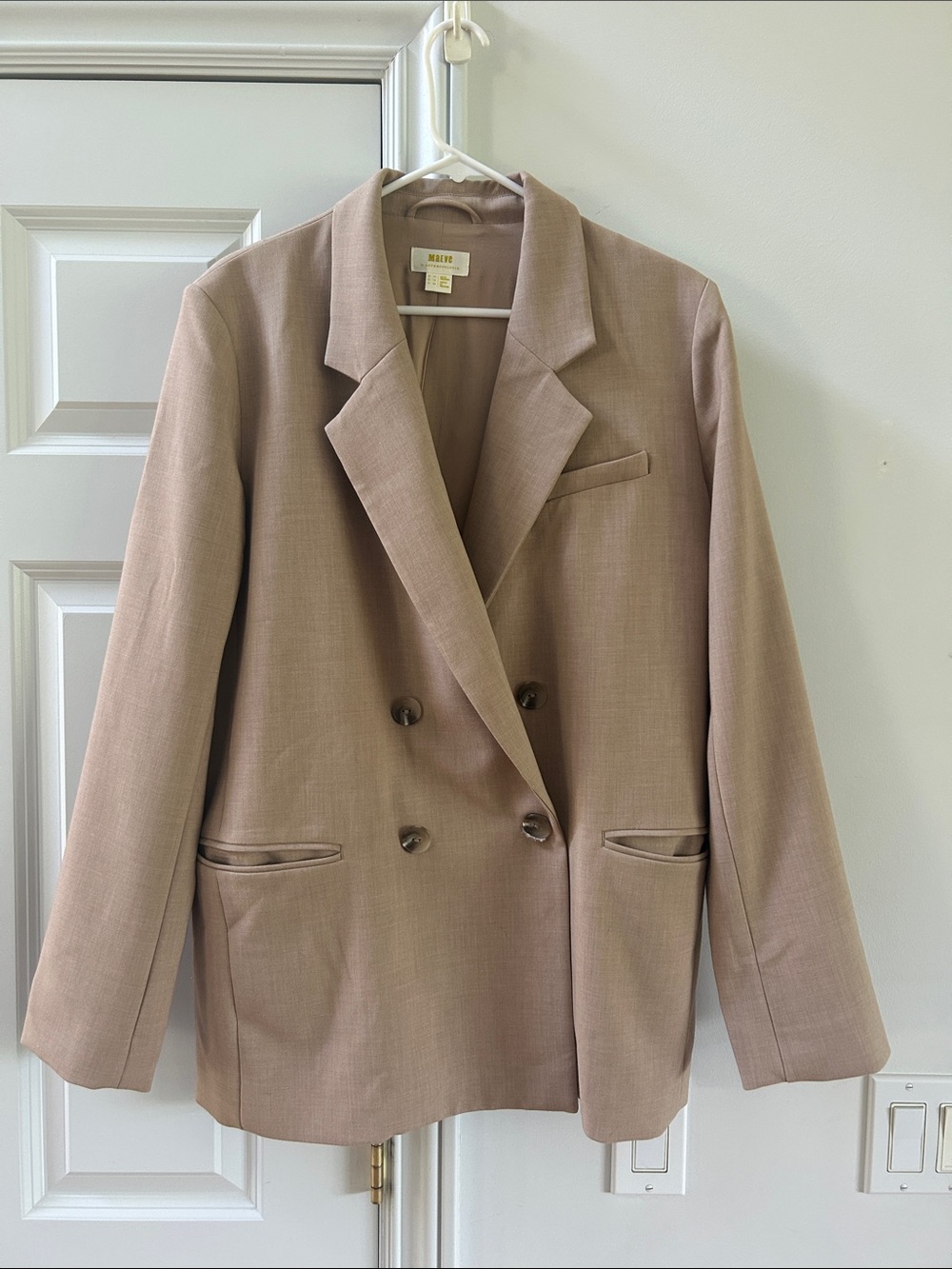 Ladies size medium Taupe Double-Breasted Blazer from Maeve by Anthropologie